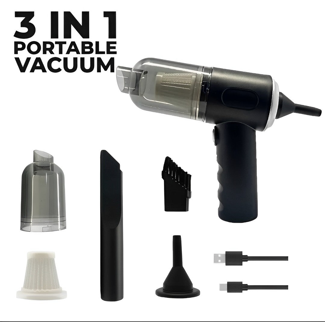 3 in 1 Portable Car Vacuum Cleaner Rechargeable